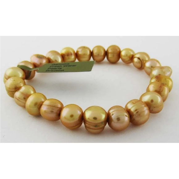 #48 Genuine Freshwater Pearl Stretch Bracelet! NWT - Picture 2 of 2